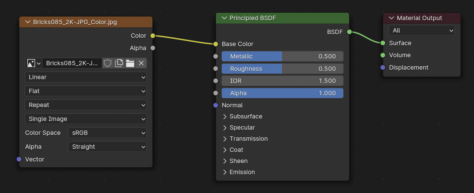 Basic shader node setup